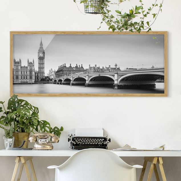 Moderne Bilder mit Rahmen Westminster Brücke und Big Ben