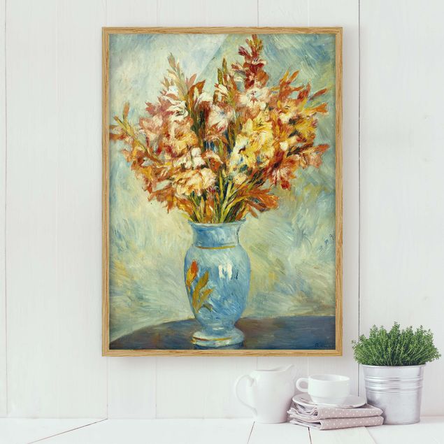 Kunstdrucke mit Rahmen Auguste Renoir - Gladiolen in Vase