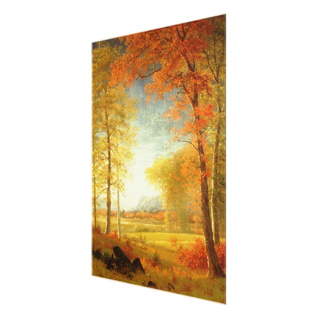 Glasbild - Albert Bierstadt - Herbst in Oneida County, New York - Hochformat 4:3