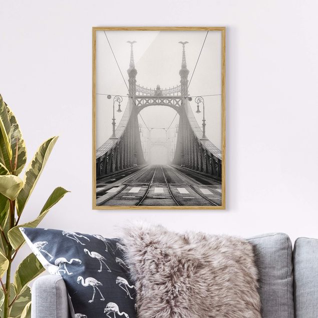 Skylines Bilder mit Rahmen Brücke in Budapest
