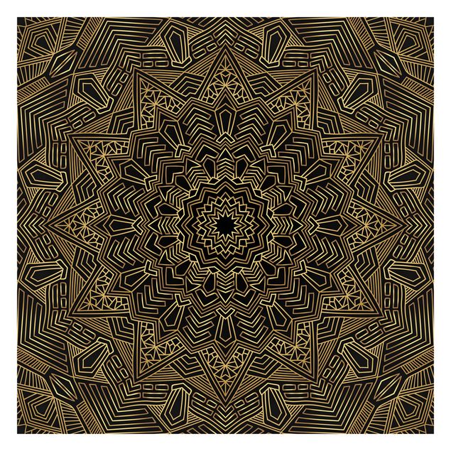 Design Tapeten Mandala Stern Muster gold schwarz
