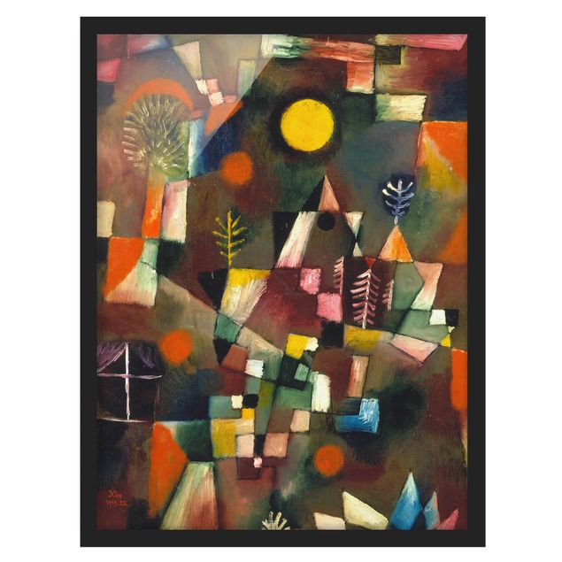 Bild mit Rahmen - Paul Klee - Der Vollmond - Hochformat 3:4