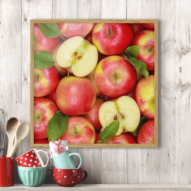 Moderne Bilder mit Rahmen Saftige Äpfel