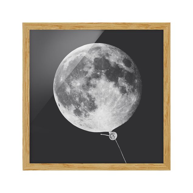 Wandbilder mit Rahmen Luftballon mit Mond