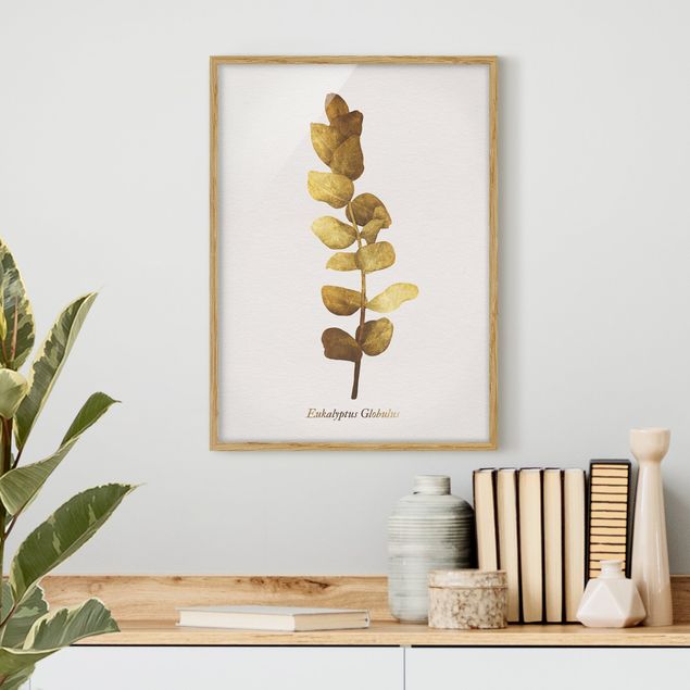 Sprüche Bilder mit Rahmen Gold - Eukalyptus