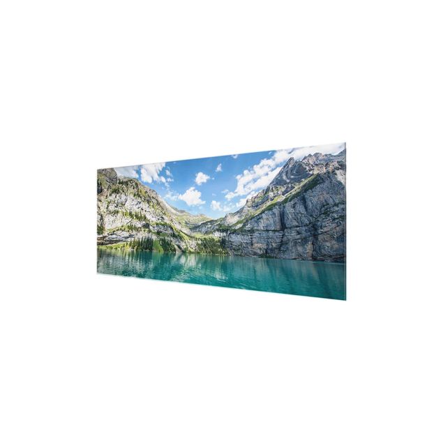 Glasbild - Traumhafter Bergsee - Panorama