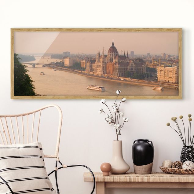 Moderne Bilder mit Rahmen Budapest Skyline