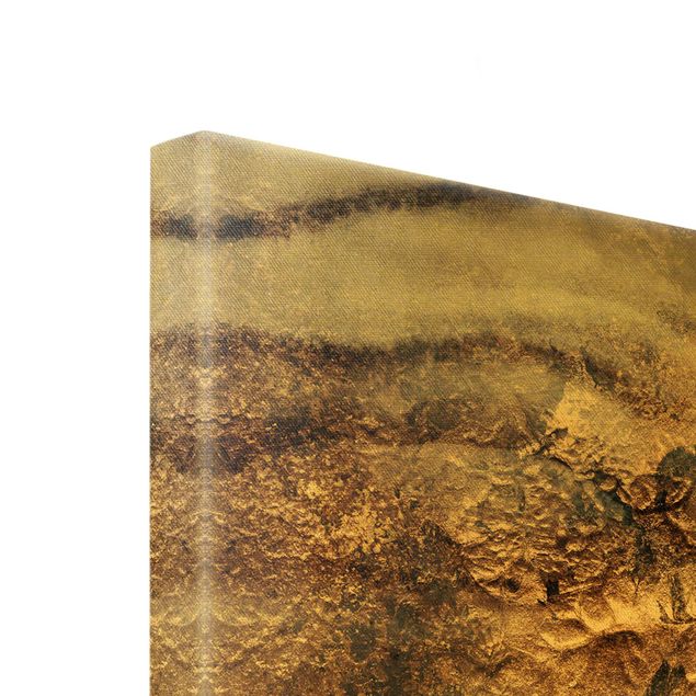 Leinwandbild Gold - Goldener Marmor gemalt - Querformat 4:3