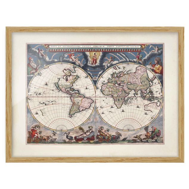 Bilder Historische Weltkarte Nova et Accuratissima von 1664