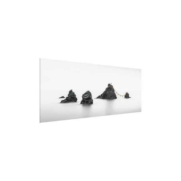 Glasbild - Meoto Iwa - die verheirateten Felsen - Panorama