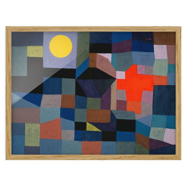 Abstrakte Bilder mit Rahmen Paul Klee - Feuer bei Vollmond