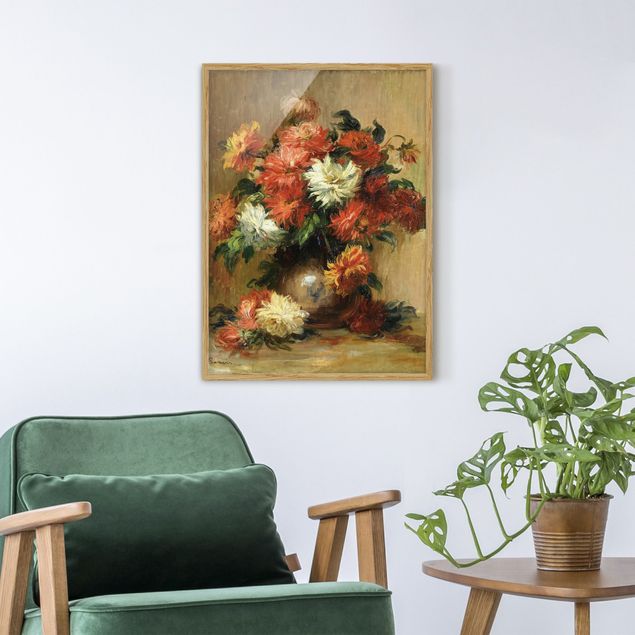 Kunstdrucke mit Rahmen Auguste Renoir - Stillleben mit Dahlien
