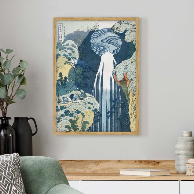Moderne Bilder mit Rahmen Katsushika Hokusai - Der Wasserfall von Amida