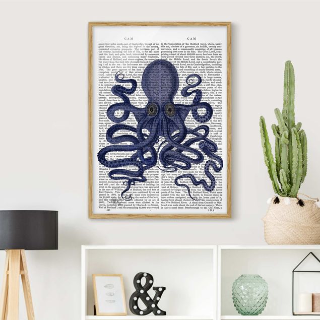 Moderne Bilder mit Rahmen Tierlektüre - Oktopus