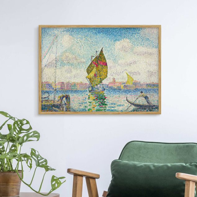 Moderne Bilder mit Rahmen Henri Edmond Cross - Segelboote auf dem Giudecca