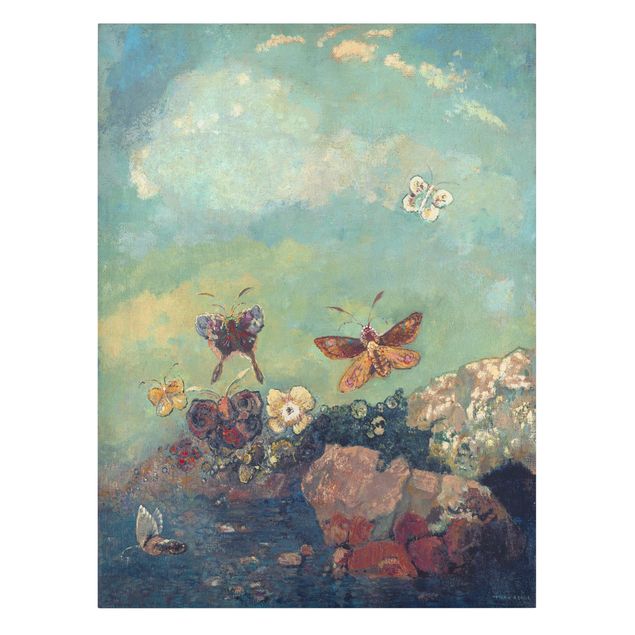Leinwandbild - Odilon Redon - Schmetterlinge - Hochformat 4:3