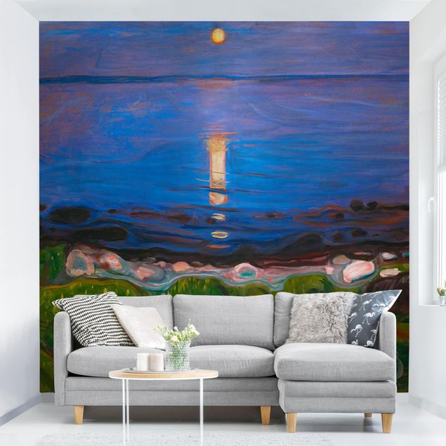 Expressionistische Gemälde Edvard Munch - Sommernacht am Meeresstrand