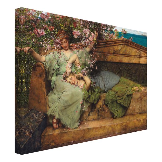 Leinwandbild - Sir Lawrence Alma-Tadema - Im Rosengarten - Querformat 3:4