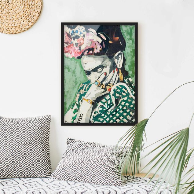 Bild mit Rahmen - Frida Kahlo - Collage No.3 - Hochformat 3:4