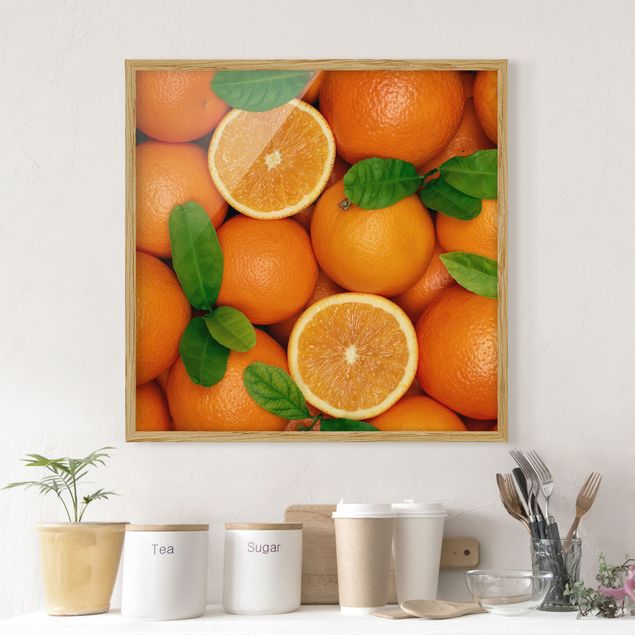 Moderne Bilder mit Rahmen Saftige Orangen