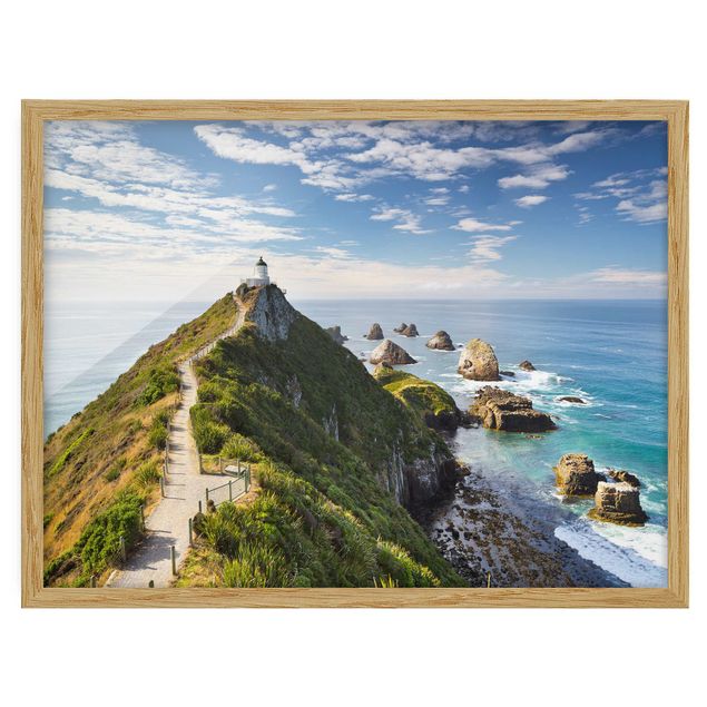 schöne Bilder Nugget Point Leuchtturm und Meer Neuseeland