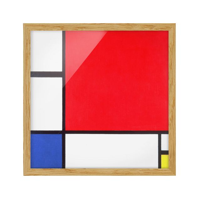 Moderne Bilder mit Rahmen Piet Mondrian - Komposition Rot Blau Gelb