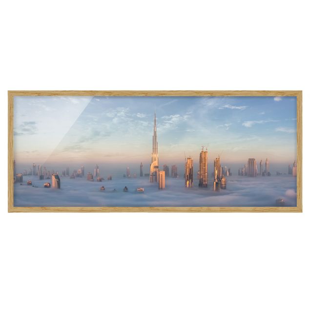 Wandbilder mit Rahmen Dubai über den Wolken
