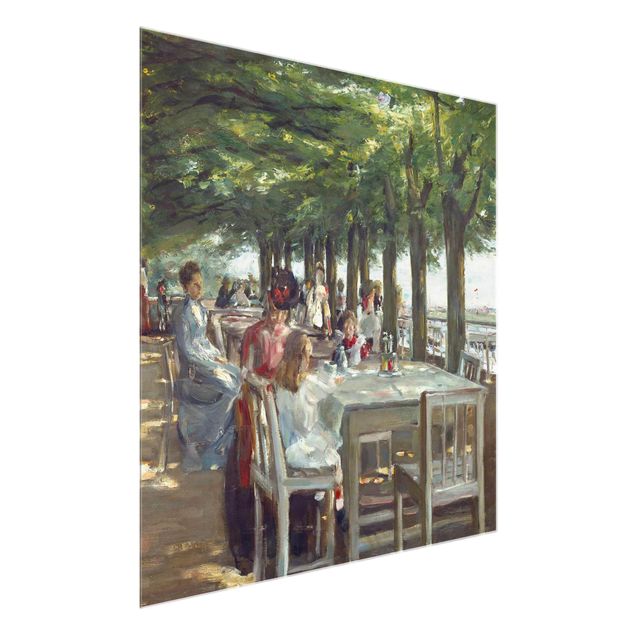 Glasbild - Max Liebermann - Terrasse des Restaurants Jacob - Quadrat 1:1