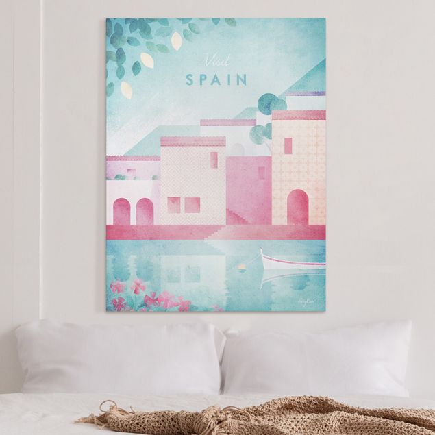 Skyline Leinwandbild Reiseposter - Spanien
