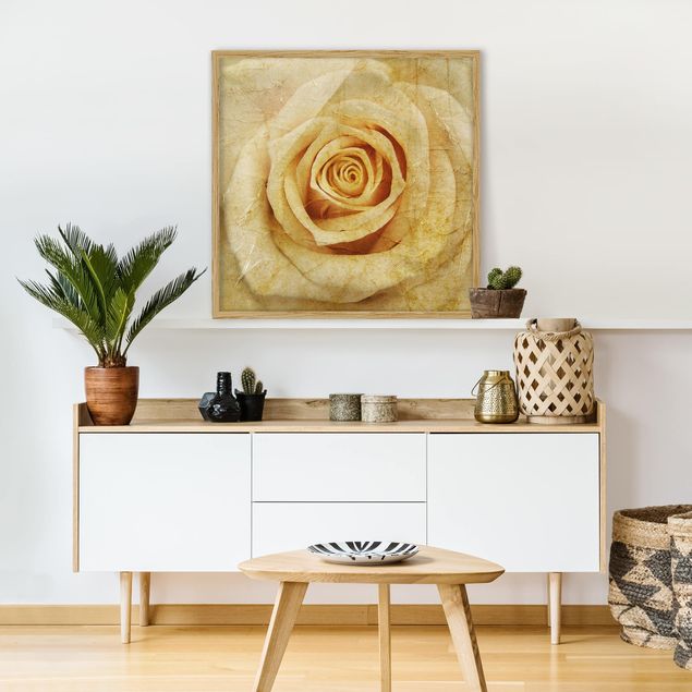 Blumen Bilder mit Rahmen Vintage Rose