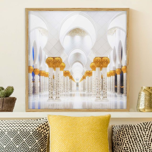 Moderne Bilder mit Rahmen Moschee in Gold