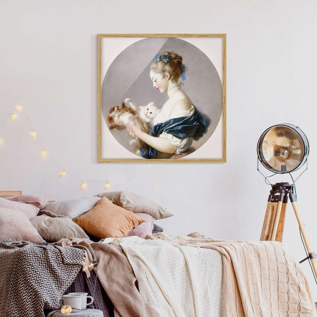 Wandbilder Jean Honoré Fragonard - Mädchen mit Hund