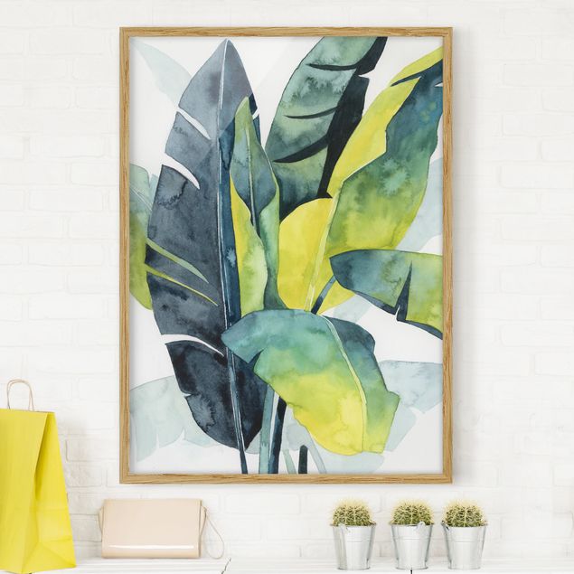 Moderne Bilder mit Rahmen Tropisches Blattwerk - Banane