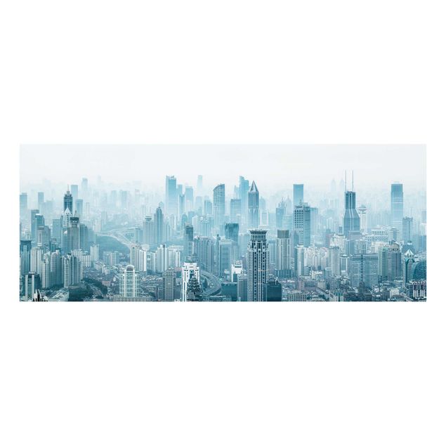 Glasbild - Kühles Shanghai - Panorama