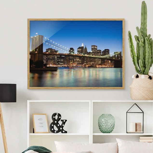 Moderne Bilder mit Rahmen Brooklyn Brücke in New York