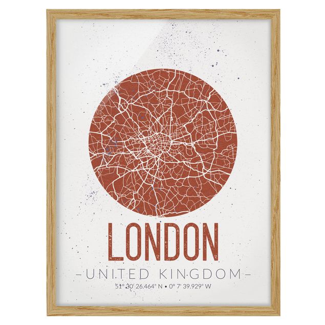 schöne Bilder Stadtplan London - Retro