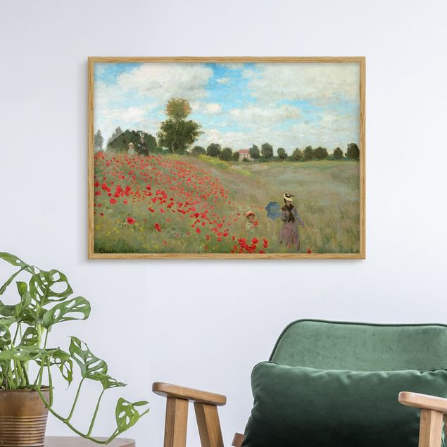 Moderne Bilder mit Rahmen Claude Monet - Mohnfeld bei Argenteuil