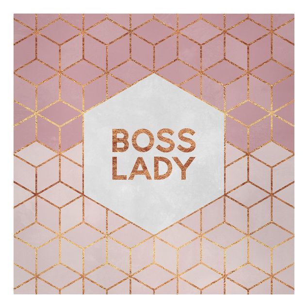 Leinwandbild - Boss Lady Sechsecke Rosa - Quadrat 1:1