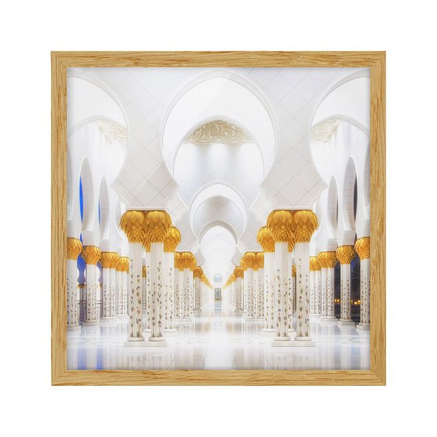 gerahmte Bilder Moschee in Gold