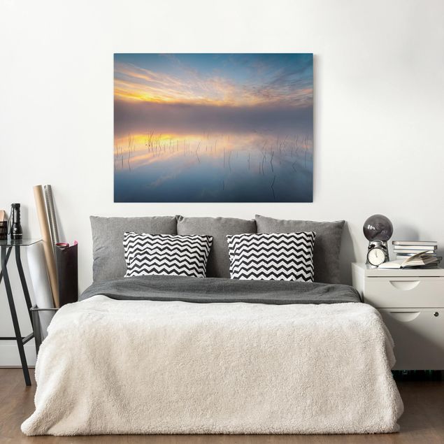 schöne Bilder Sonnenaufgang schwedischer See