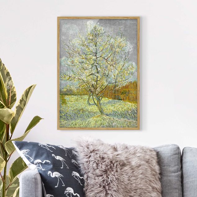 Kunstdrucke mit Rahmen Vincent van Gogh - Pfirsichbaum rosa