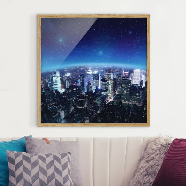 Skylines Bilder mit Rahmen Illuminated New York