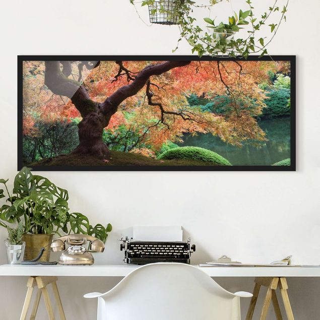 Bild mit Rahmen - Japanischer Garten - Panorama Querformat