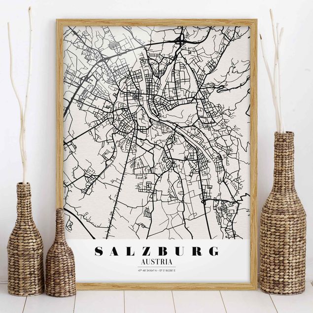 Sprüche Bilder mit Rahmen Stadtplan Salzburg - Klassik