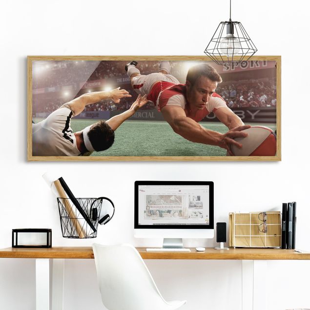 Moderne Bilder mit Rahmen Rugby-Action