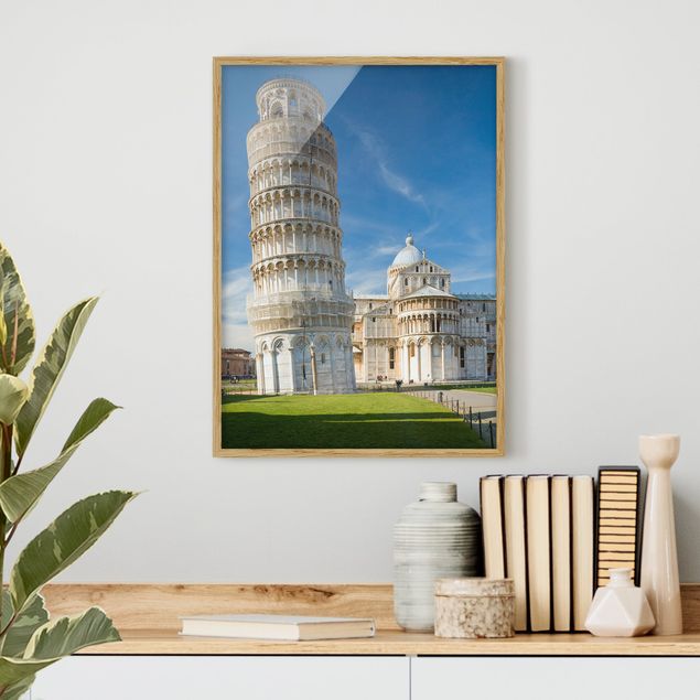 Skylines Bilder mit Rahmen Der schiefe Turm von Pisa