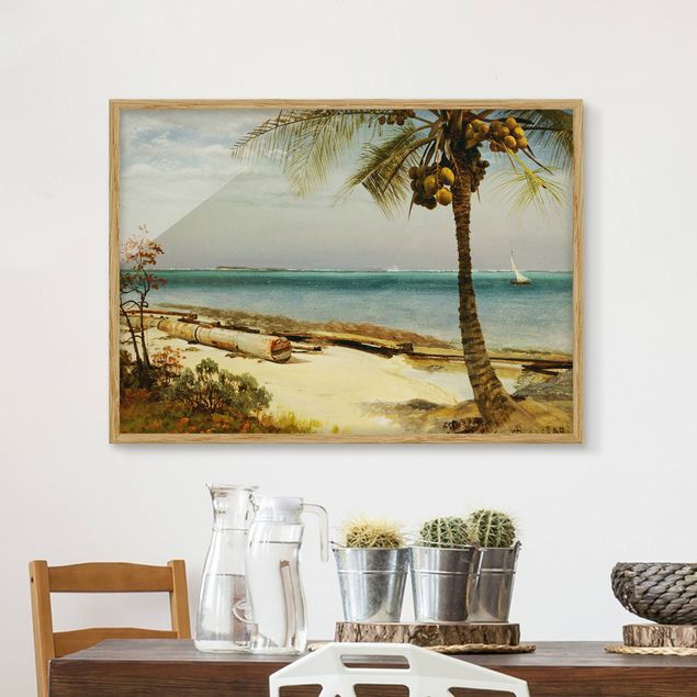 Gerahmte Kunstdrucke Albert Bierstadt - Küste in den Tropen