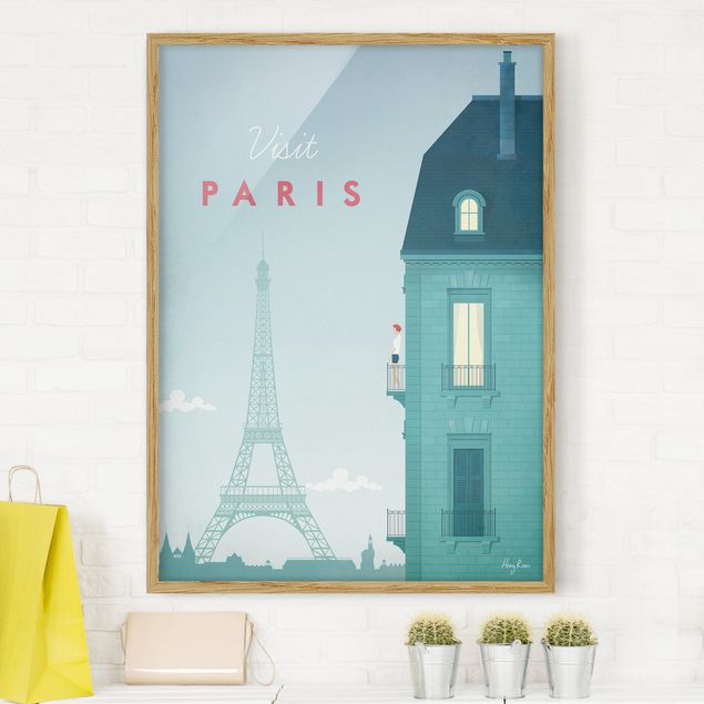 Vintage Bilder mit Rahmen Reiseposter - Paris