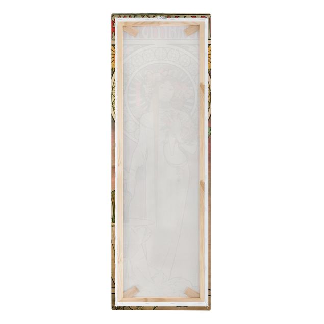 Leinwandbild - Alfons Mucha - Werbeplakat für La Trappistine - Panorama Hochformat 3:1