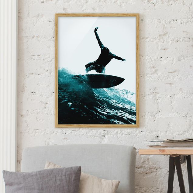 Moderne Bilder mit Rahmen Surfing Hero